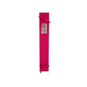 Cerise Silk Lined Rose Box with Window