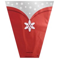 Sleeve Metallic Snow 50x35x10cm red