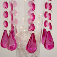 Fuchia Teardrop Hanging Garland