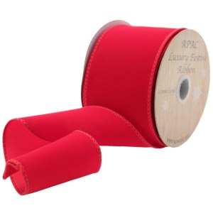 Ribbon Red Velvet  Wired Edge 63mmx10yds