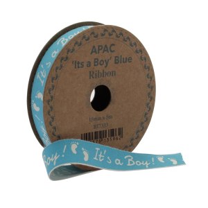 Ribbon Its A Boy Blue 15mm x5mts