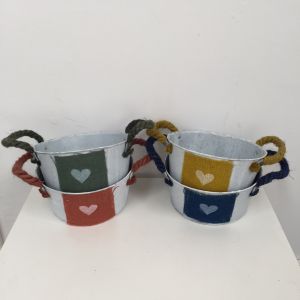 Planter Metal Round Bowl - Mustard