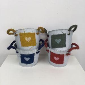 Planter Metal Round Pot -  Mustard