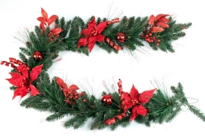 Garland Pine / Red Poinsettia