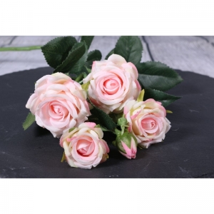 Artificial Camelot Garden Rose Spray Cream Pink
