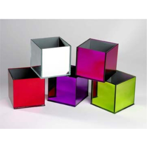 Cube Mirrored Red 10cm