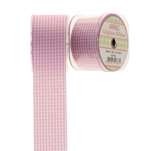 Ribbon Gingham Lavender 38mm