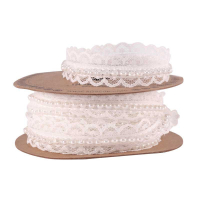Ribbon Lace with Pearls  5yds x 40mm