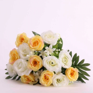Artificial Tropical Rose Bush Yellow