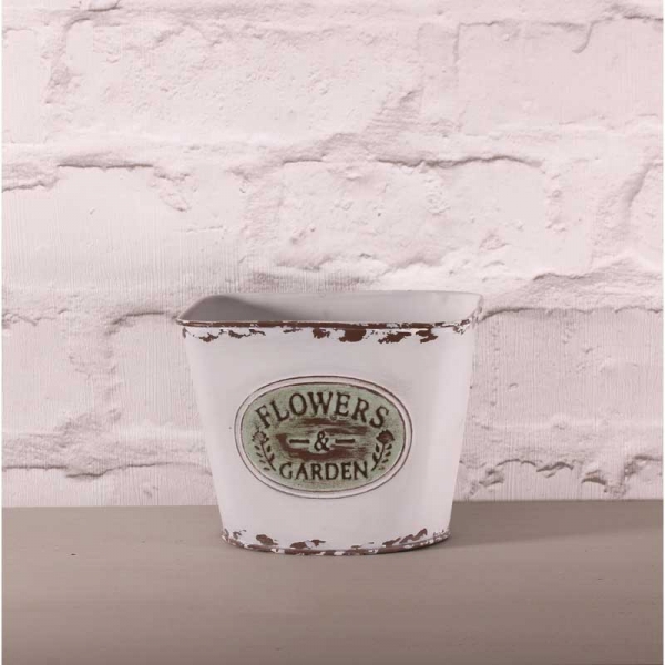 Vintage Zinc Square Pot