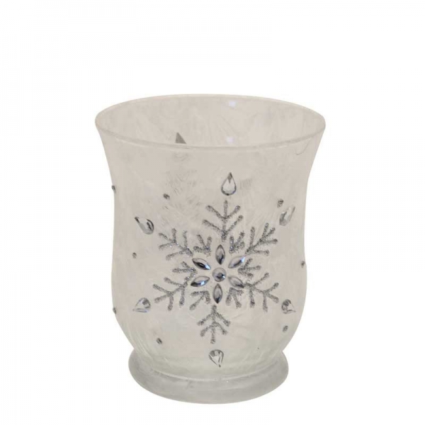 Glass Votive Snowflake