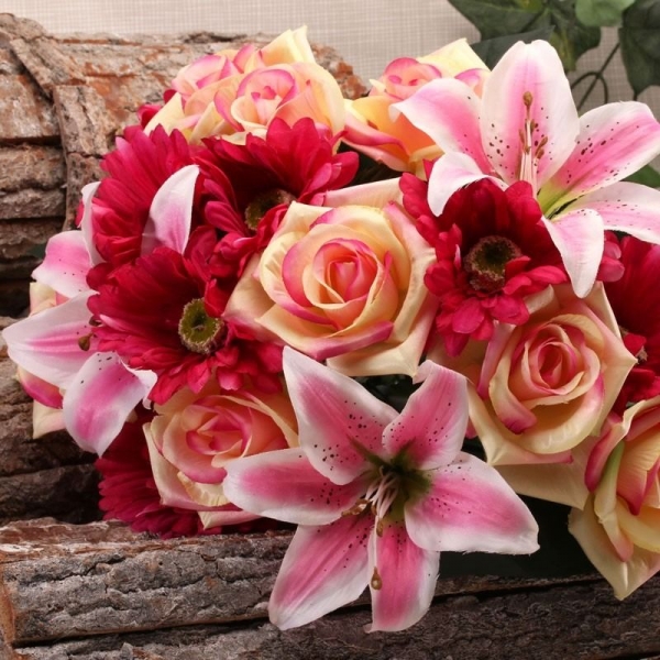 Artificial Gerbera/Rose/Lily Bush