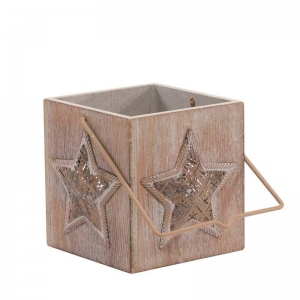 Deco - Wooden Lantern with Star