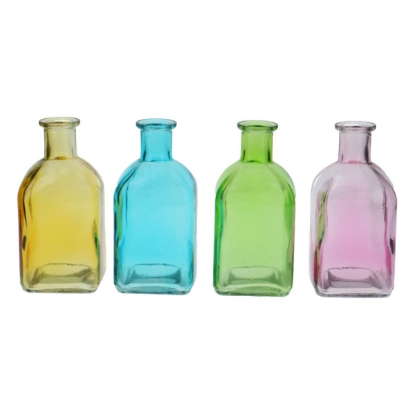 Glassware - Coloured Bottles - Set of 4