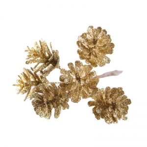 Pick Glitter Cone Bunch x 6 Light Gold