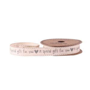 'A Special Gift for you' Grey Linen Ribbon