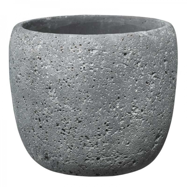 Bettona Ceramic Pot Cement Dark Gray