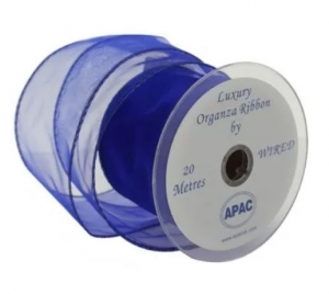 Ribbon - Royal Blue Wired Edge Organza