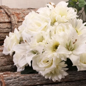 Artificial Flowers - Gerbera/Rose/Lily Bush