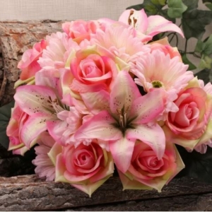 Artificial Flowers - Gerbera/Rose/Lily Bush
