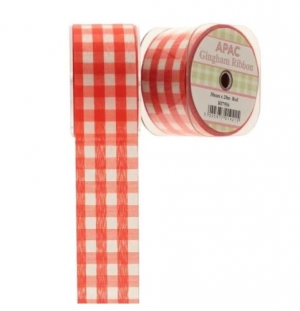 Ribbon - Red Large Gingham Check