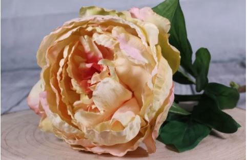 Artificial Flowers - Single Peony Cream Blush
