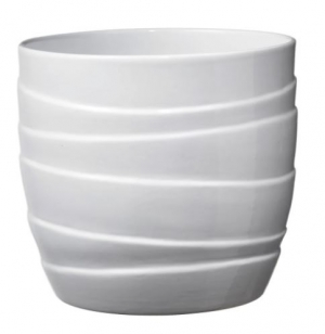 Barletta Ceramic Pot 13cm shiny white
