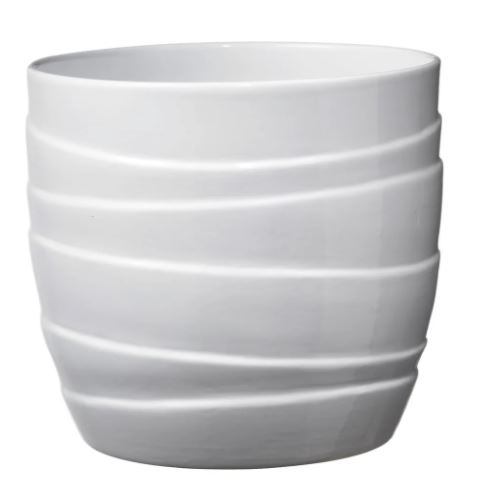 Barletta Ceramic Pot 13cm shiny white