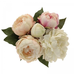 Peony Bouquet x 5 Cream/Pink